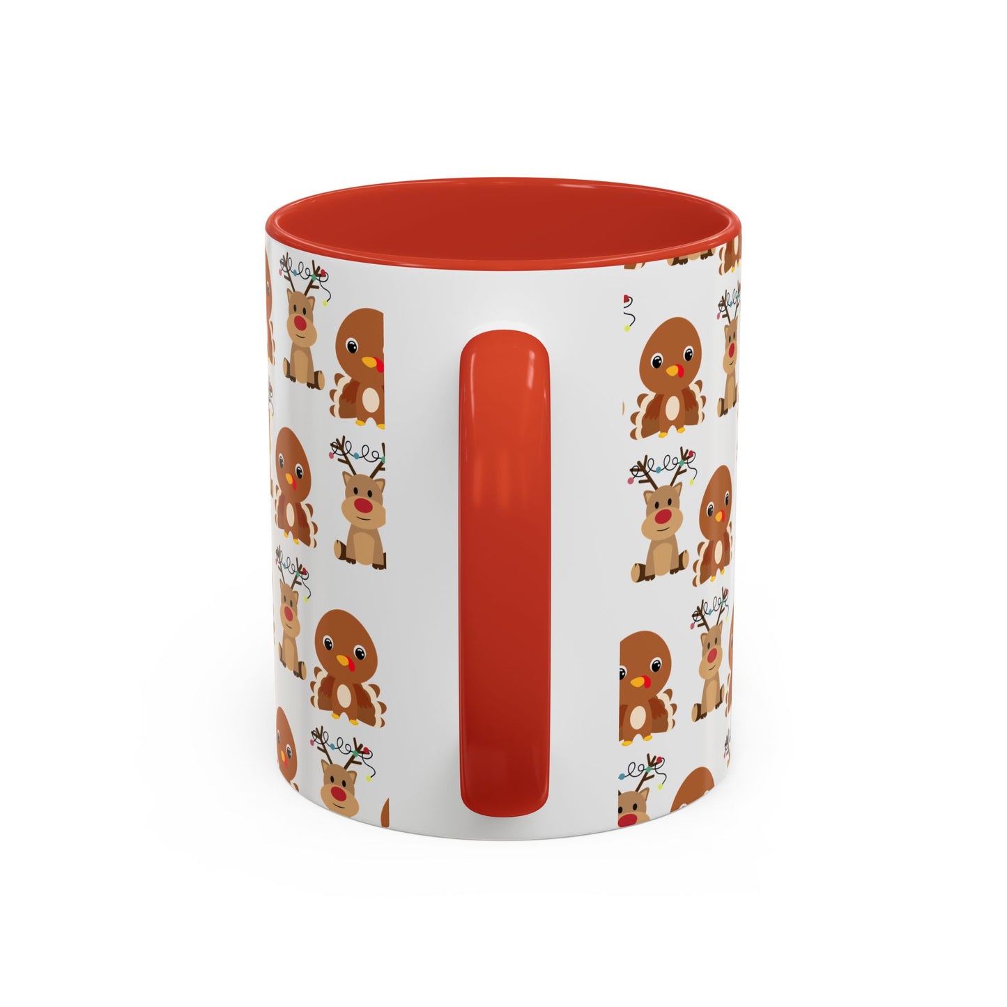 Happy Friendsgivingmas Reindeer & Turkey Accent Coffee Mug
