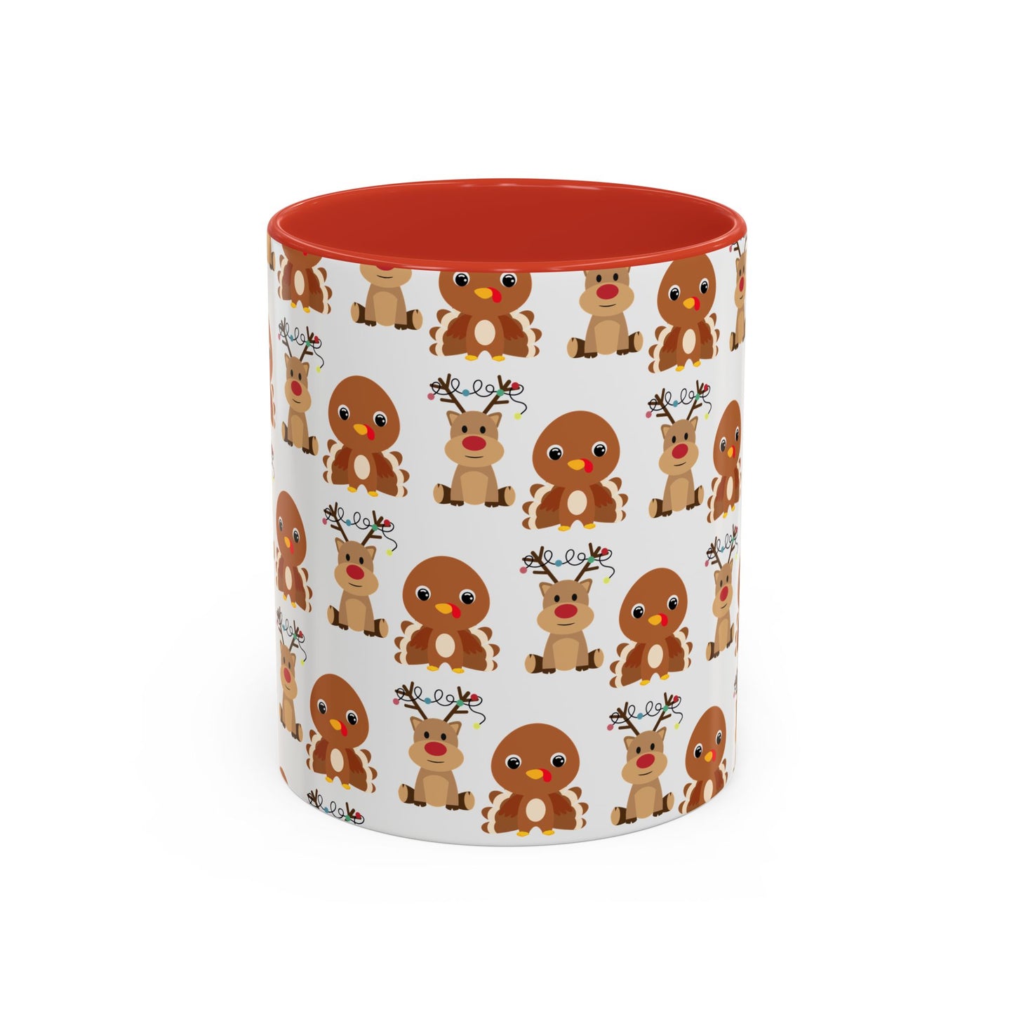 Happy Friendsgivingmas Reindeer & Turkey Accent Coffee Mug