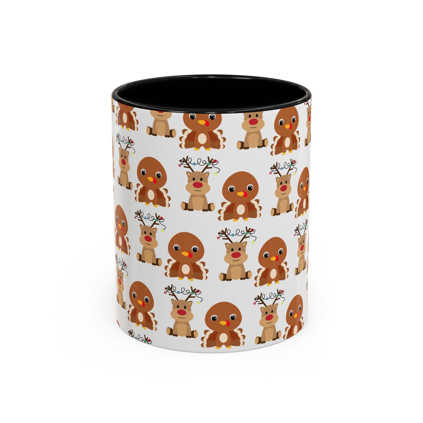 Happy Friendsgivingmas Reindeer & Turkey Accent Coffee Mug