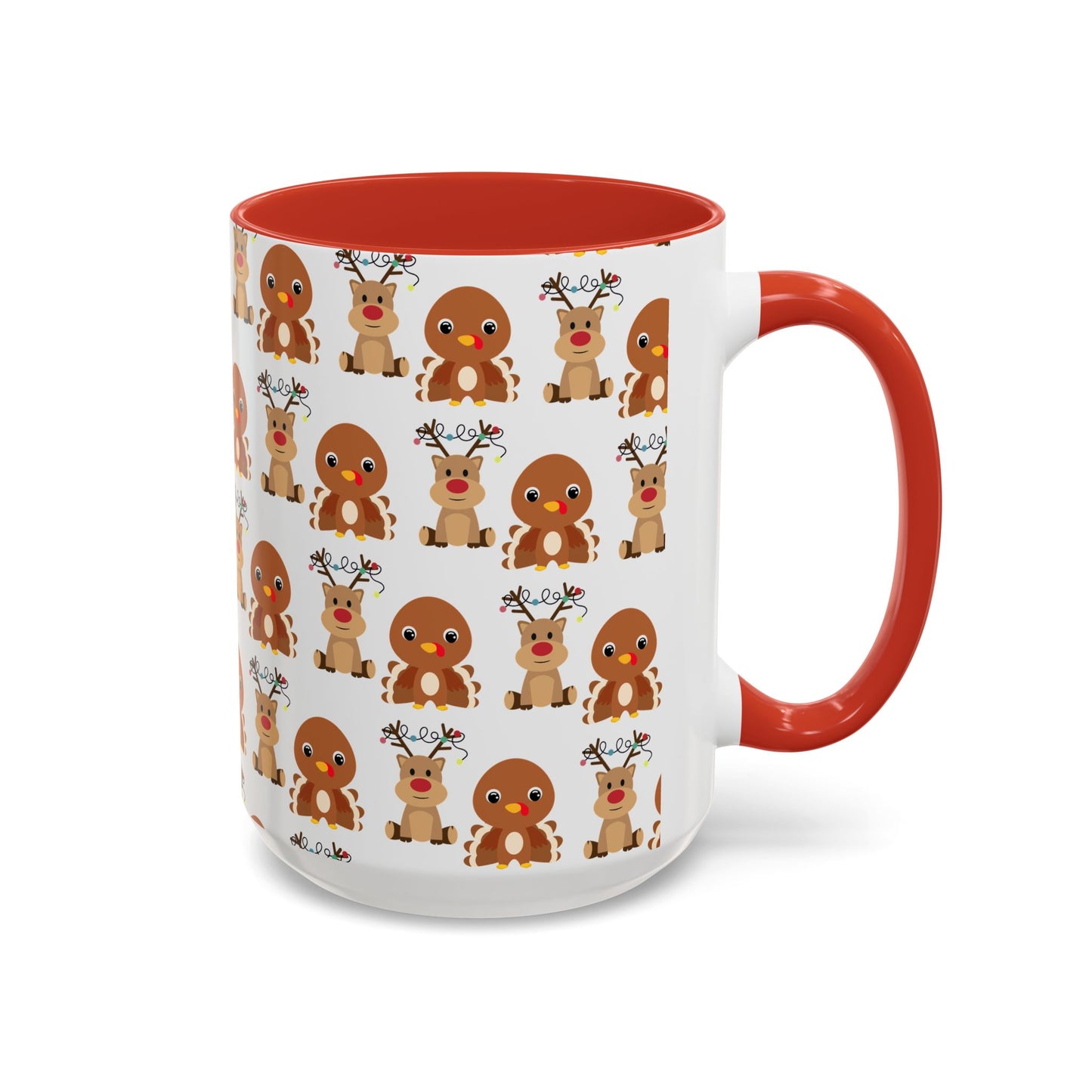 Happy Friendsgivingmas Reindeer & Turkey Accent Coffee Mug