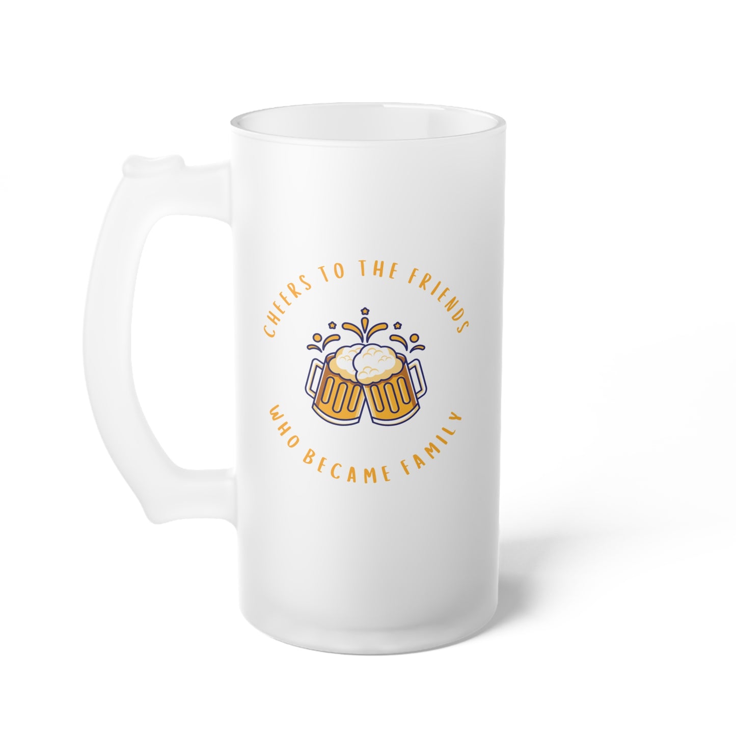 Cheers to Friends Frosted Glass Beer Mug