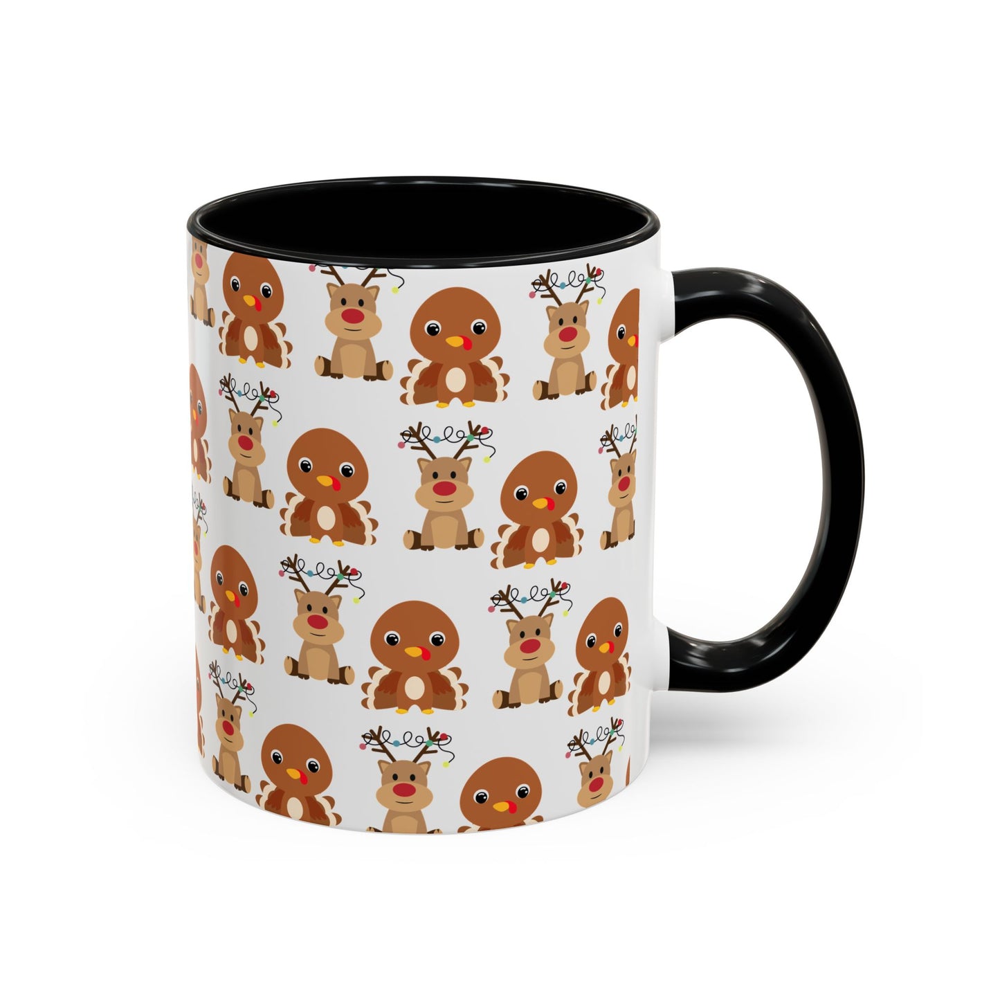 Happy Friendsgivingmas Reindeer & Turkey Accent Coffee Mug