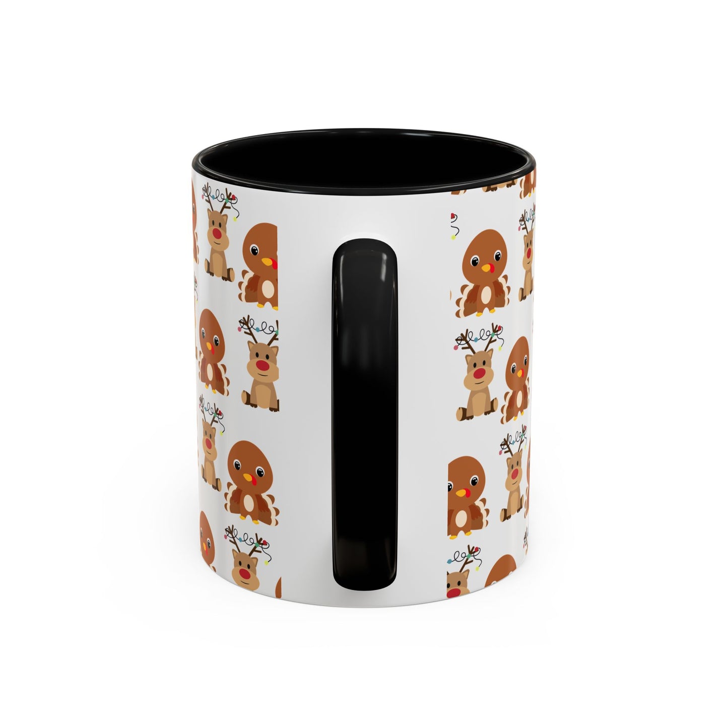Happy Friendsgivingmas Reindeer & Turkey Accent Coffee Mug