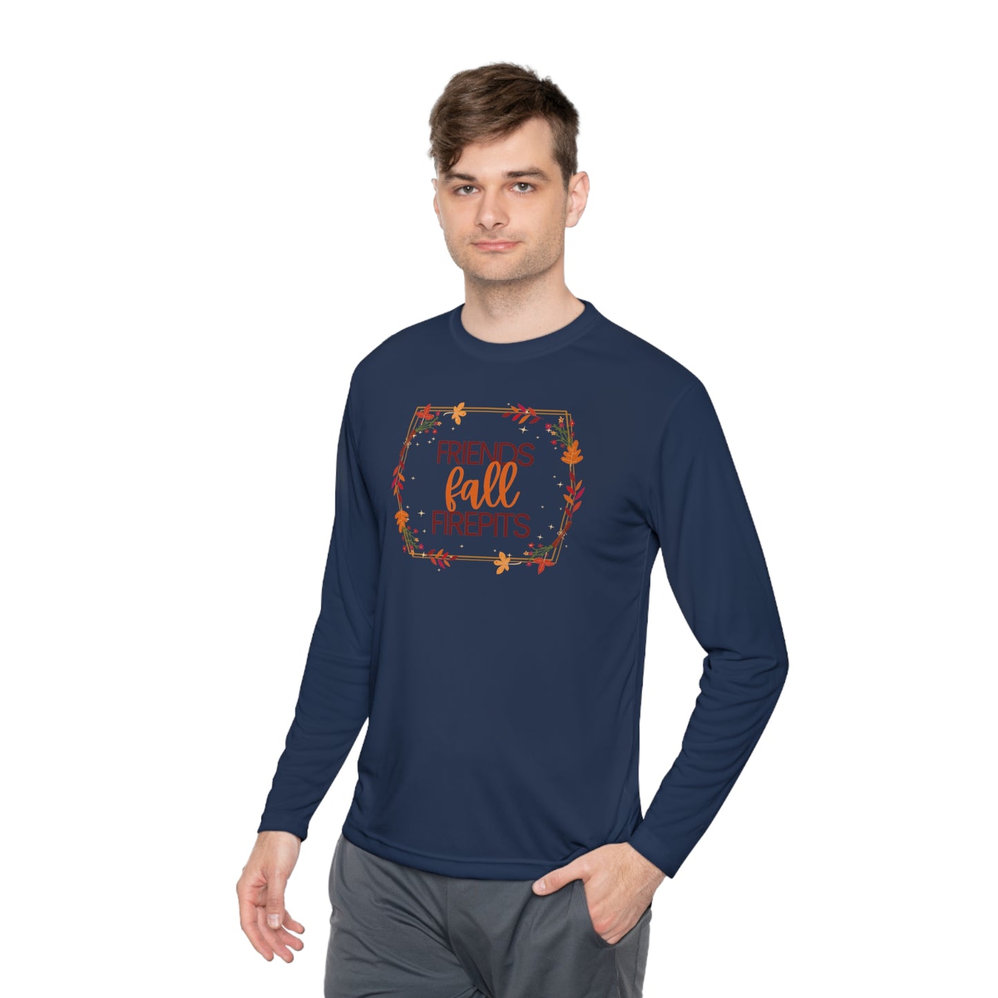 Friends Fall Firepits Unisex Lightweight Long Sleeve Tee