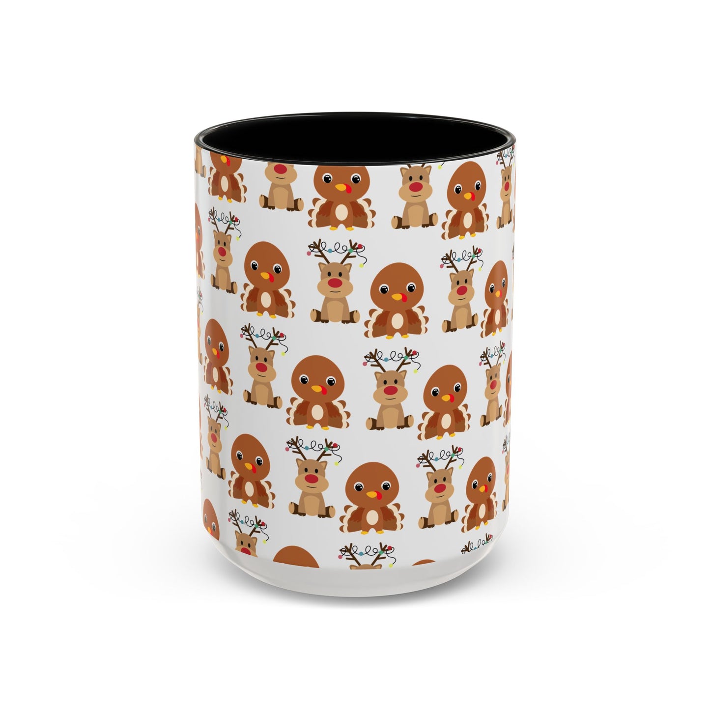 Happy Friendsgivingmas Reindeer & Turkey Accent Coffee Mug