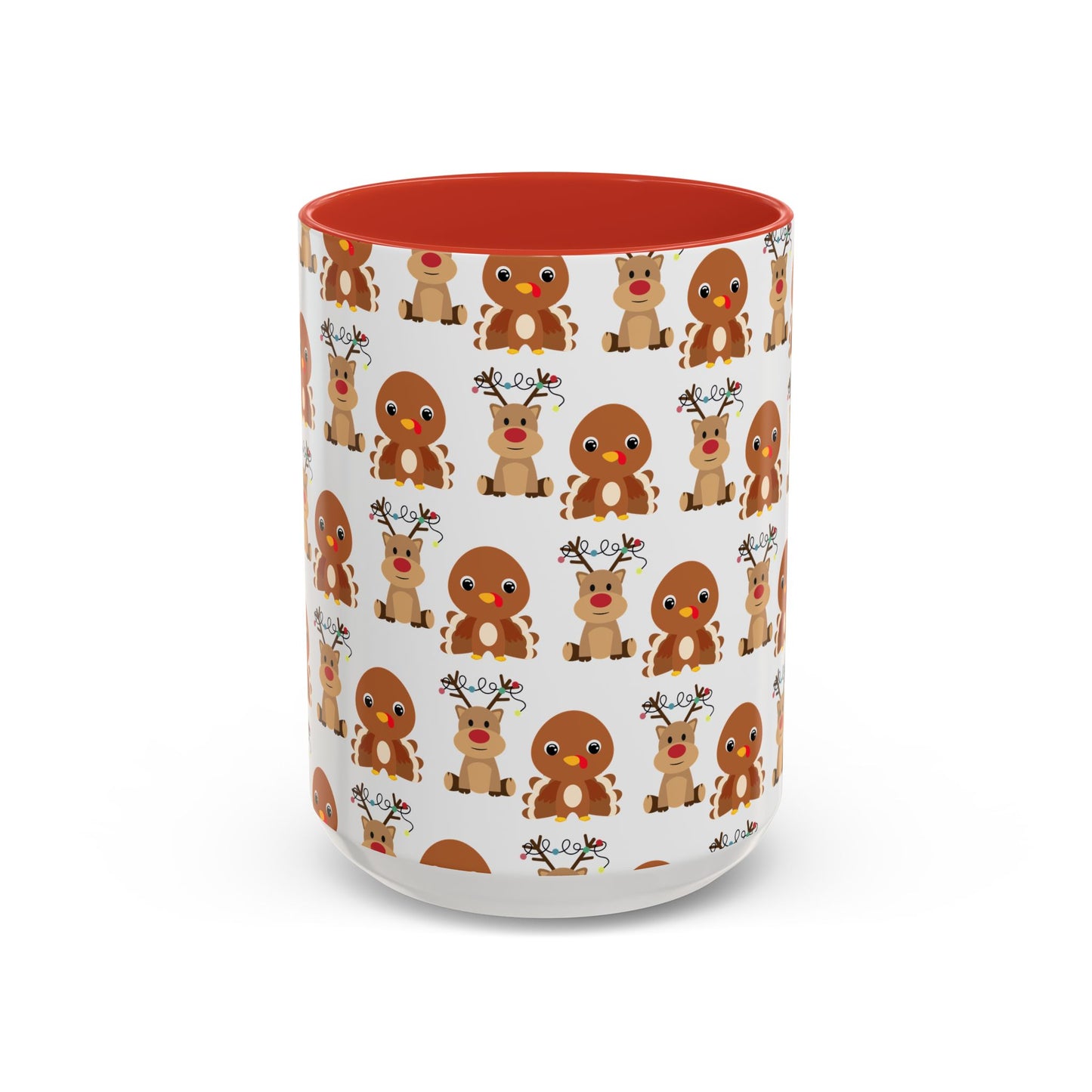 Happy Friendsgivingmas Reindeer & Turkey Accent Coffee Mug