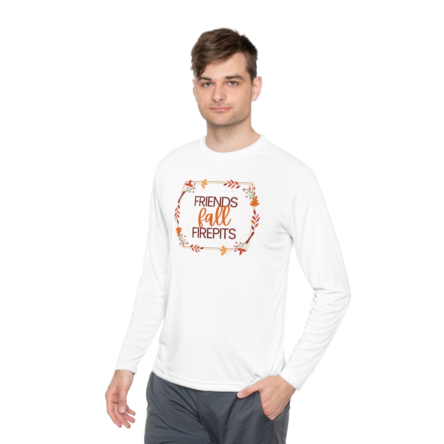 Friends Fall Firepits Unisex Lightweight Long Sleeve Tee