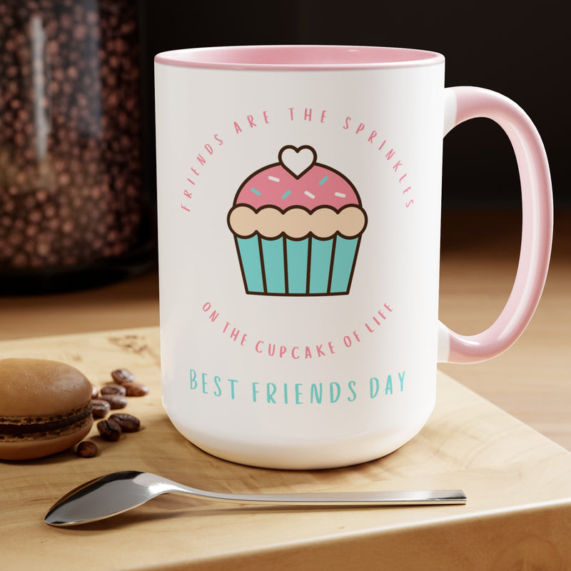 Cupcake Friendship Two-Tone Coffee Mugs, 15oz