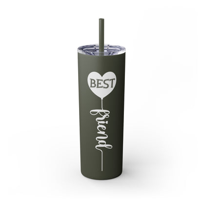 Best Friend Skinny Tumbler with Straw, 20oz