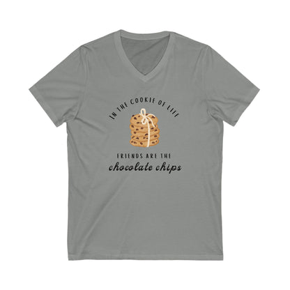 Chocolate Chip Unisex Jersey Short Sleeve V-Neck Tee